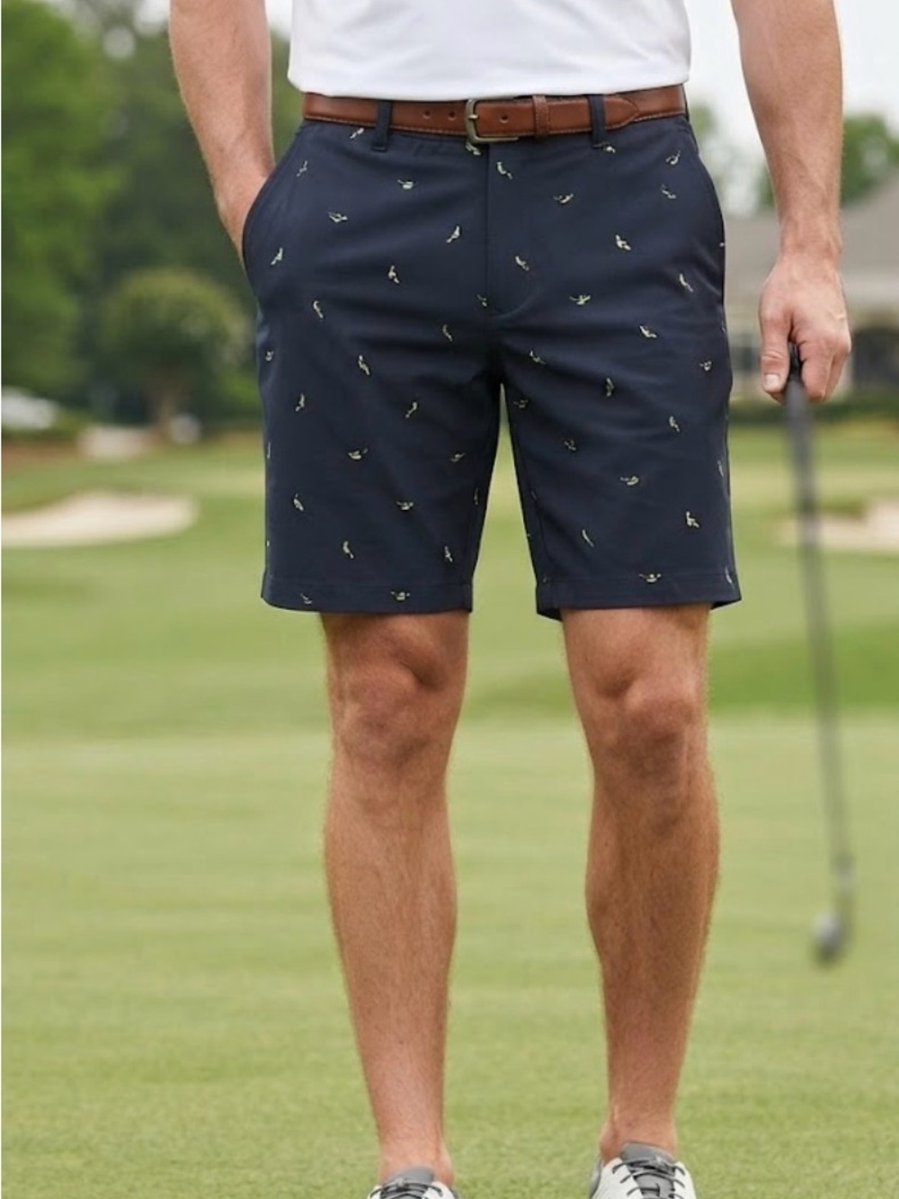 Under Armour Navy Blue Novelty Print Golf Shorts